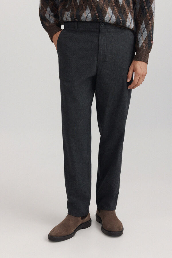 Springfield Comfort fit structure trousers grey