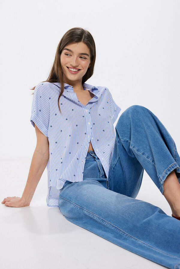 Springfield Essential cotton blouse navy