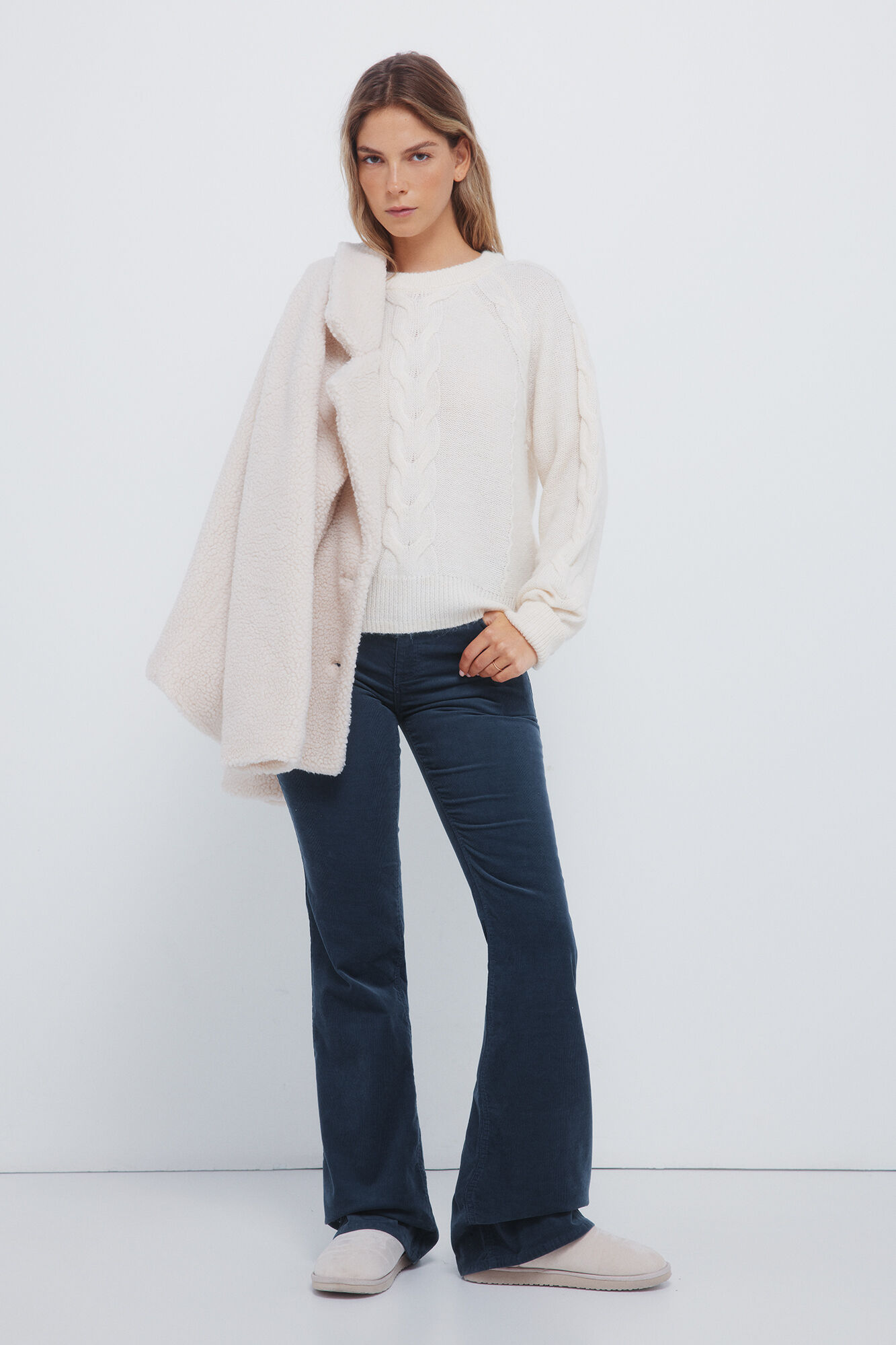 Springfield Low-flare corduroy trousers