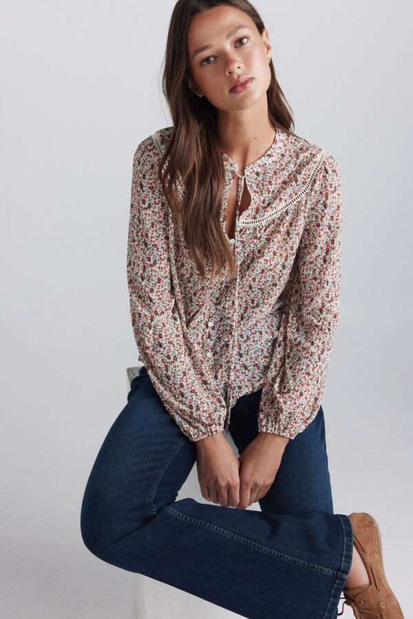 Springfield Blusa estampada lace azul