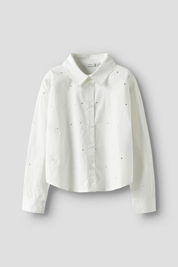 Name It Camisa de festa para menina branco