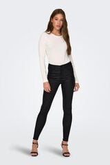 Springfield Skinny fit high-waist waxed-effect trousers black