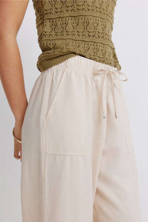 Springfield Pantalon jogger cargo nude