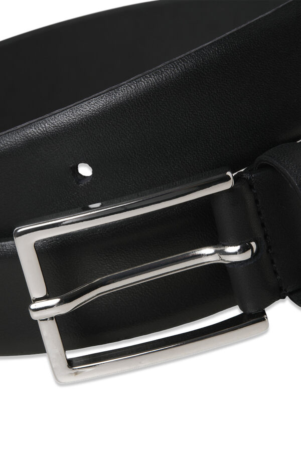 Jack & Jones Cinto de couro cl&aacute;ssico preto