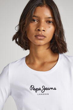 Pepe Jeans Camiseta b&aacute;sica de manga comprida com logo frontal