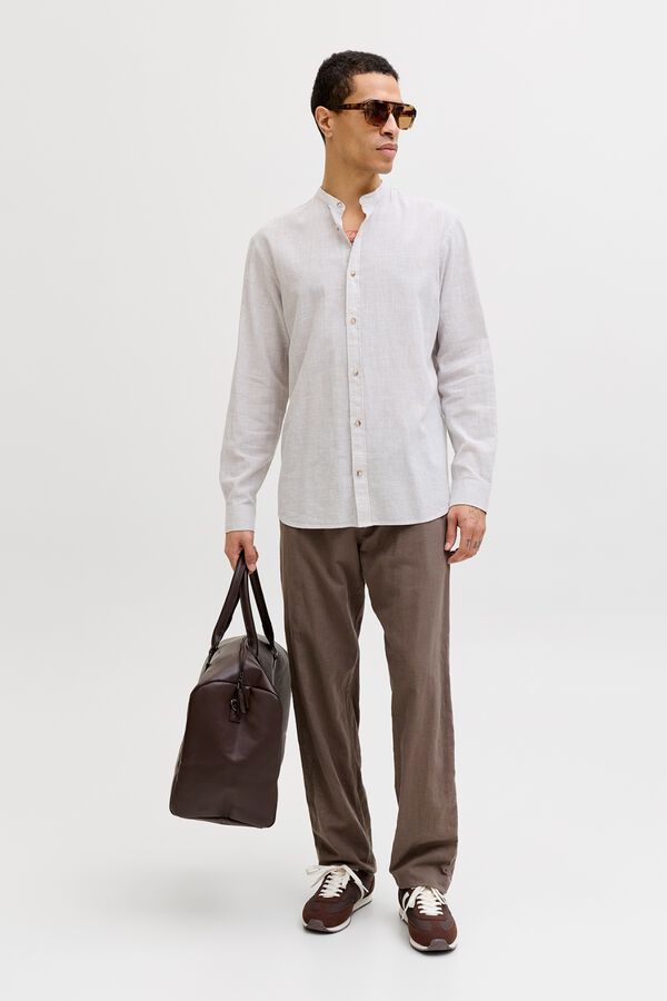 Jack & Jones Mandarin collar regular fit shirt grey