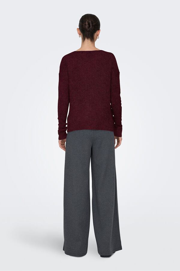 JDY V neck jumper pink