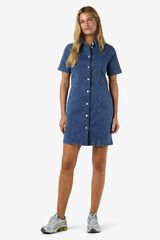 Noisy May Denim short sleeve collared button-front dress blue