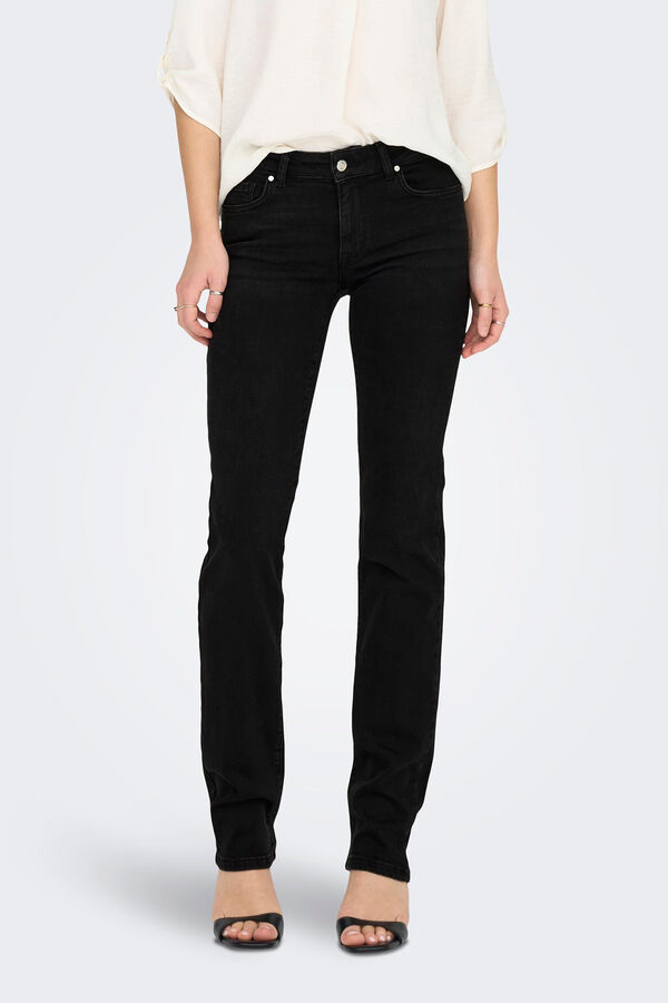 Springfield Straight cut five-pocket jeans crna