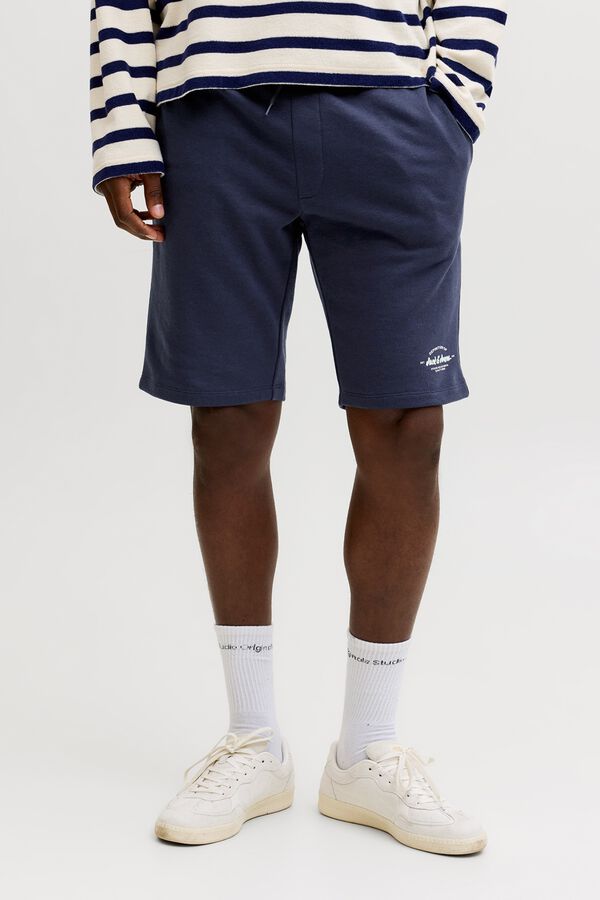 Jack & Jones Regular fit fleece Bermuda shorts blue