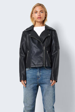 Springfield Faux leather biker jacket noir