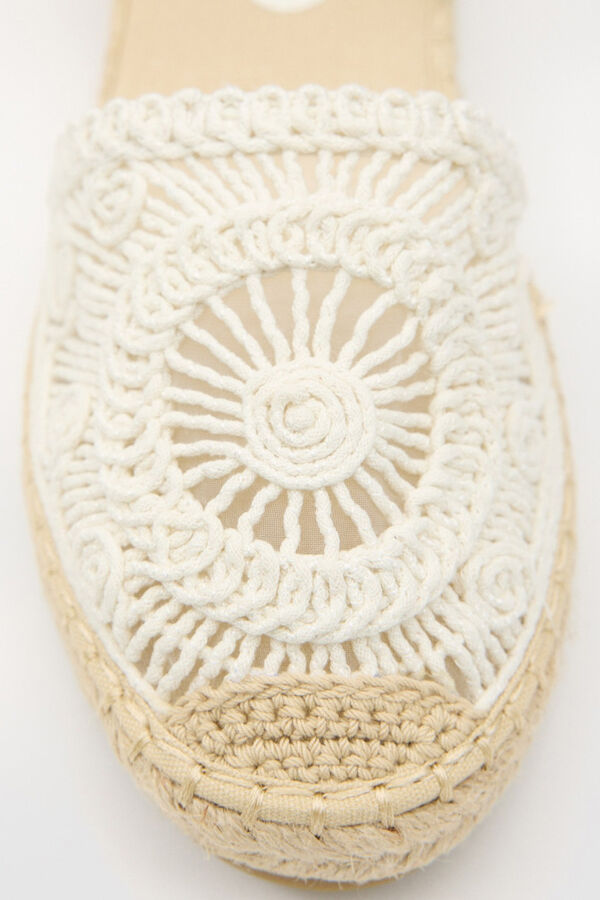 Springfield Openwork crochet jute sandal white