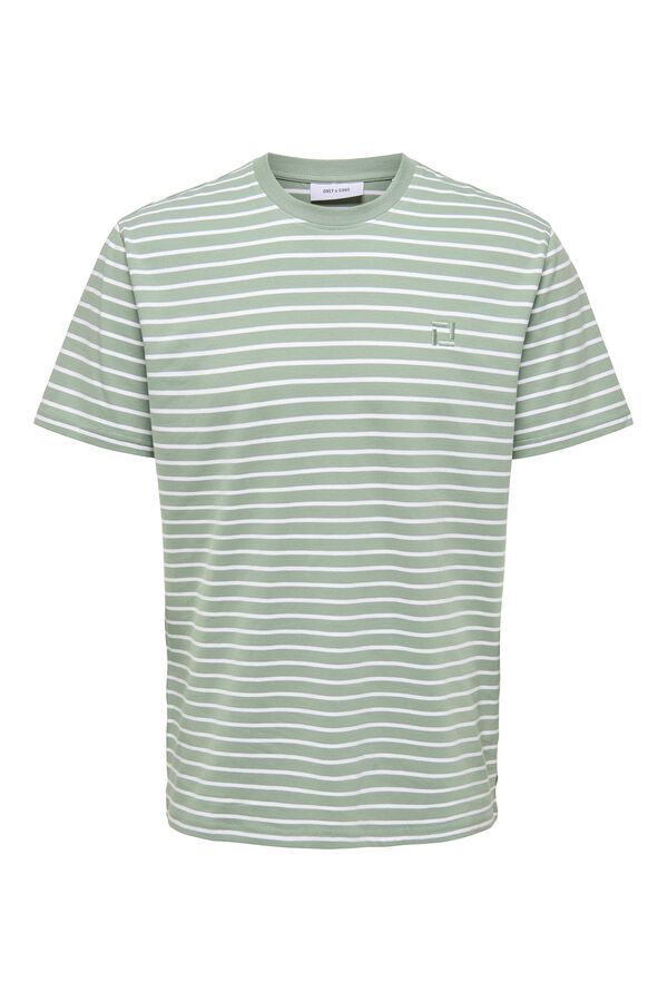 Only & Sons T-shirt de manga curta estampada verde