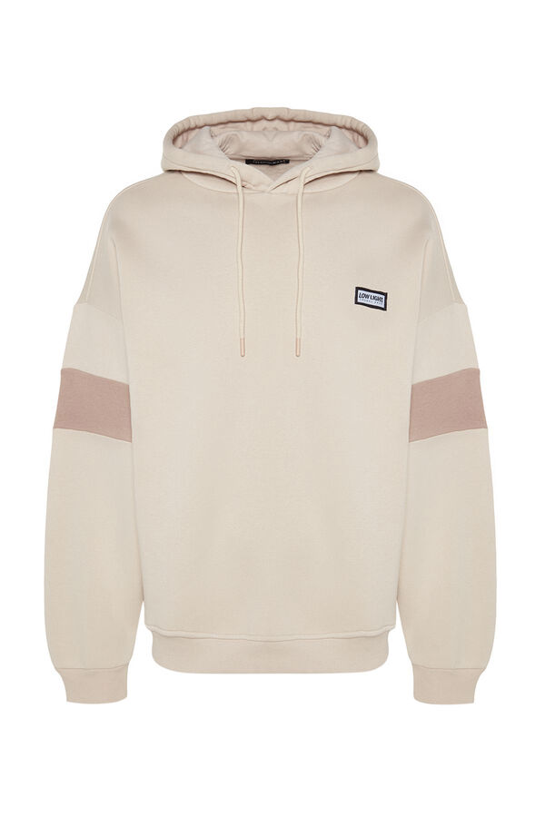 Trendyol Sudadera oversize con capucha beige