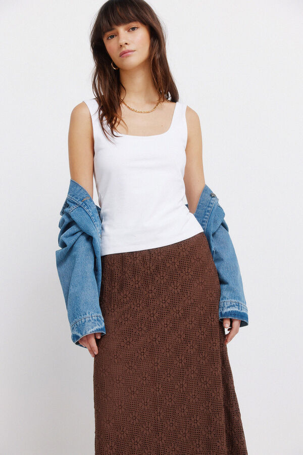 Springfield Midi structured skirt nude
