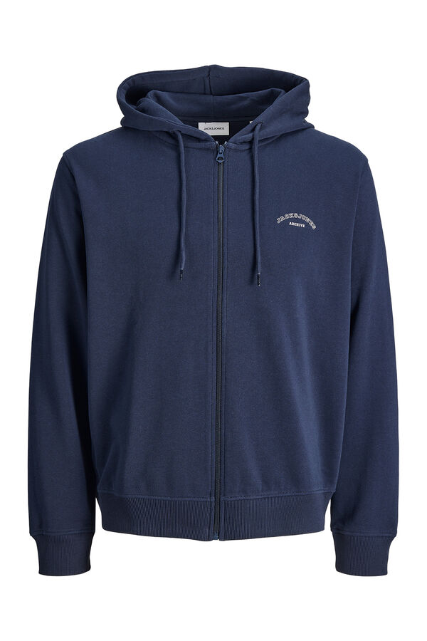 Jack & Jones PLUS Basic zip sweatshirt blue