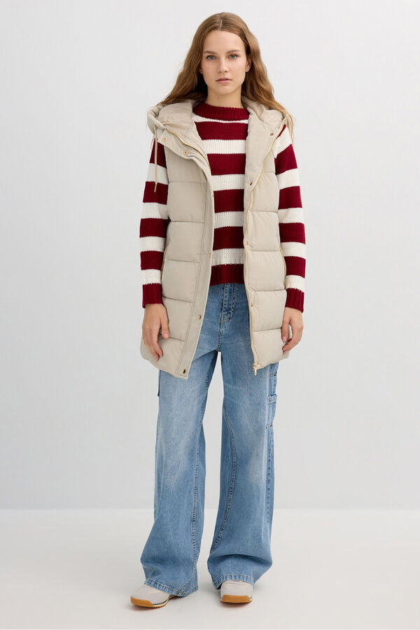 Inside Chaleco Largo Acolchado marr&oacute;n