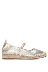 XTI Bailarina Alpargata Acabado Metalizado amarillo