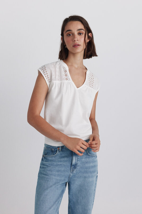 Springfield Swiss embroidered T-shirt printed