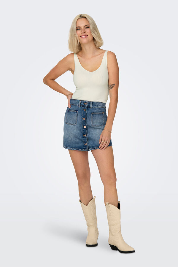 JDY Camiseta tirantes punto blanco