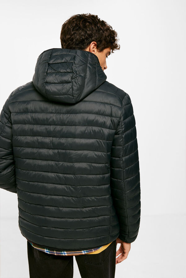 Springfield Quilted hooded jacket blue