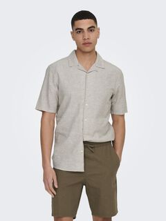Only & Sons Camisa manga corta lino