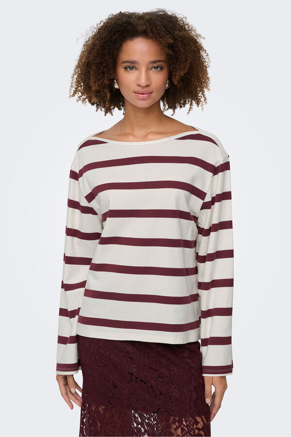 JDY Lang&auml;rmelig T-Shirt Wei&szlig;