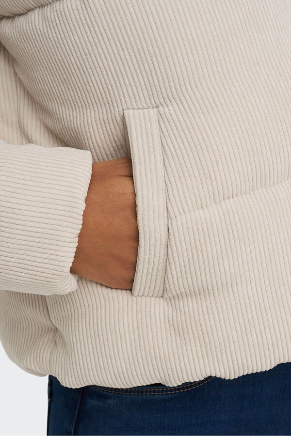 Only Casaco acolchoada de veludo cotel&ecirc;  cinzento