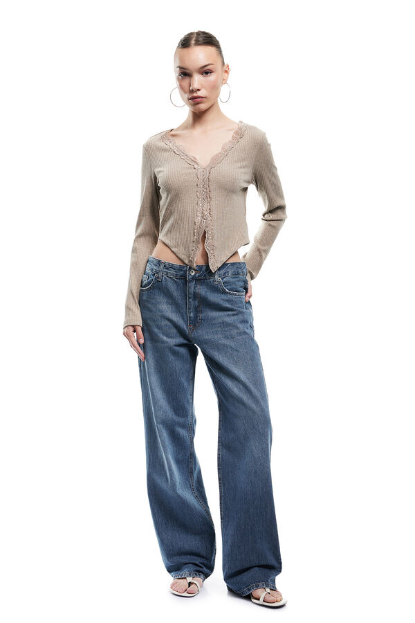 Koton Camiseta crop beige