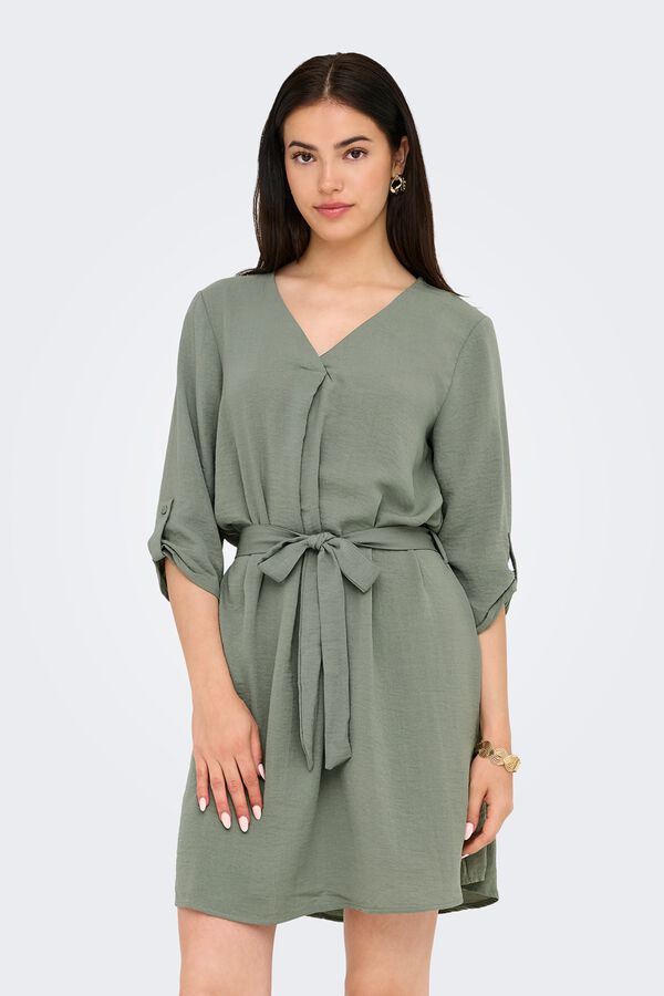 JDY 3/4 sleeve short dress grey