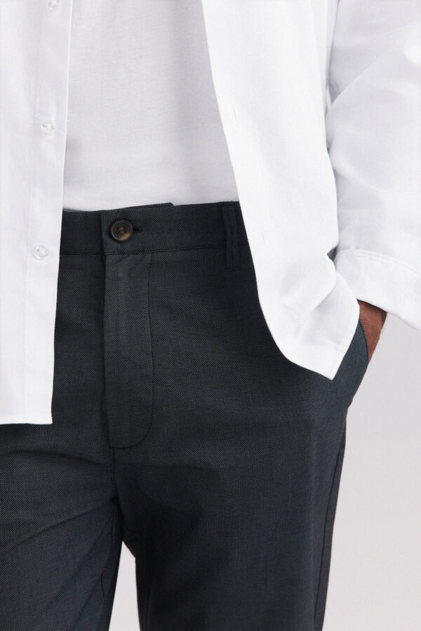 Springfield Bicolour structure comfort fit chinos grey