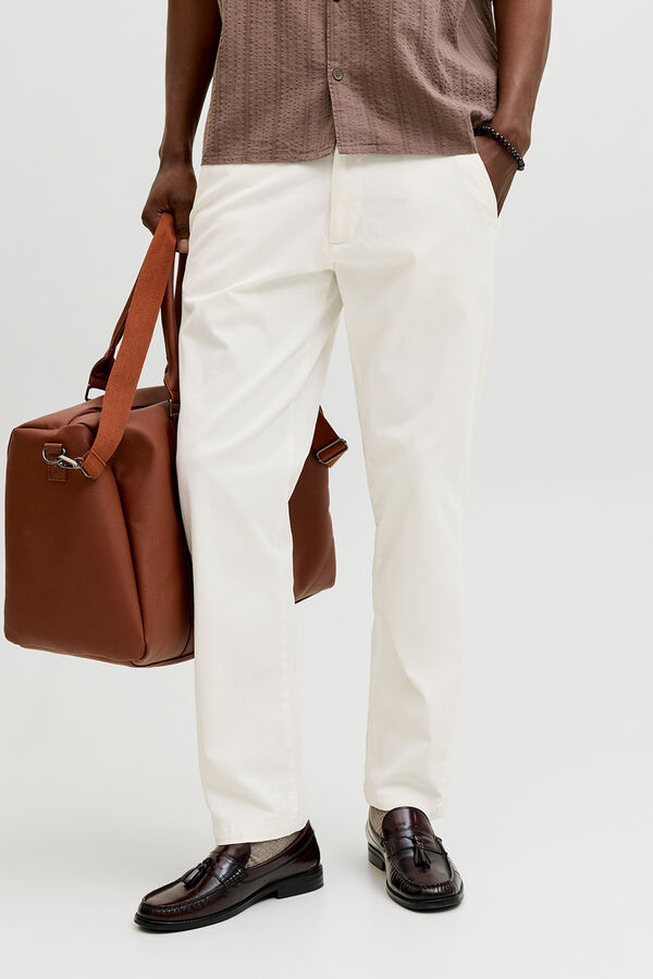 Jack & Jones Pantal&oacute;n chino relaxed tiro medio blanco