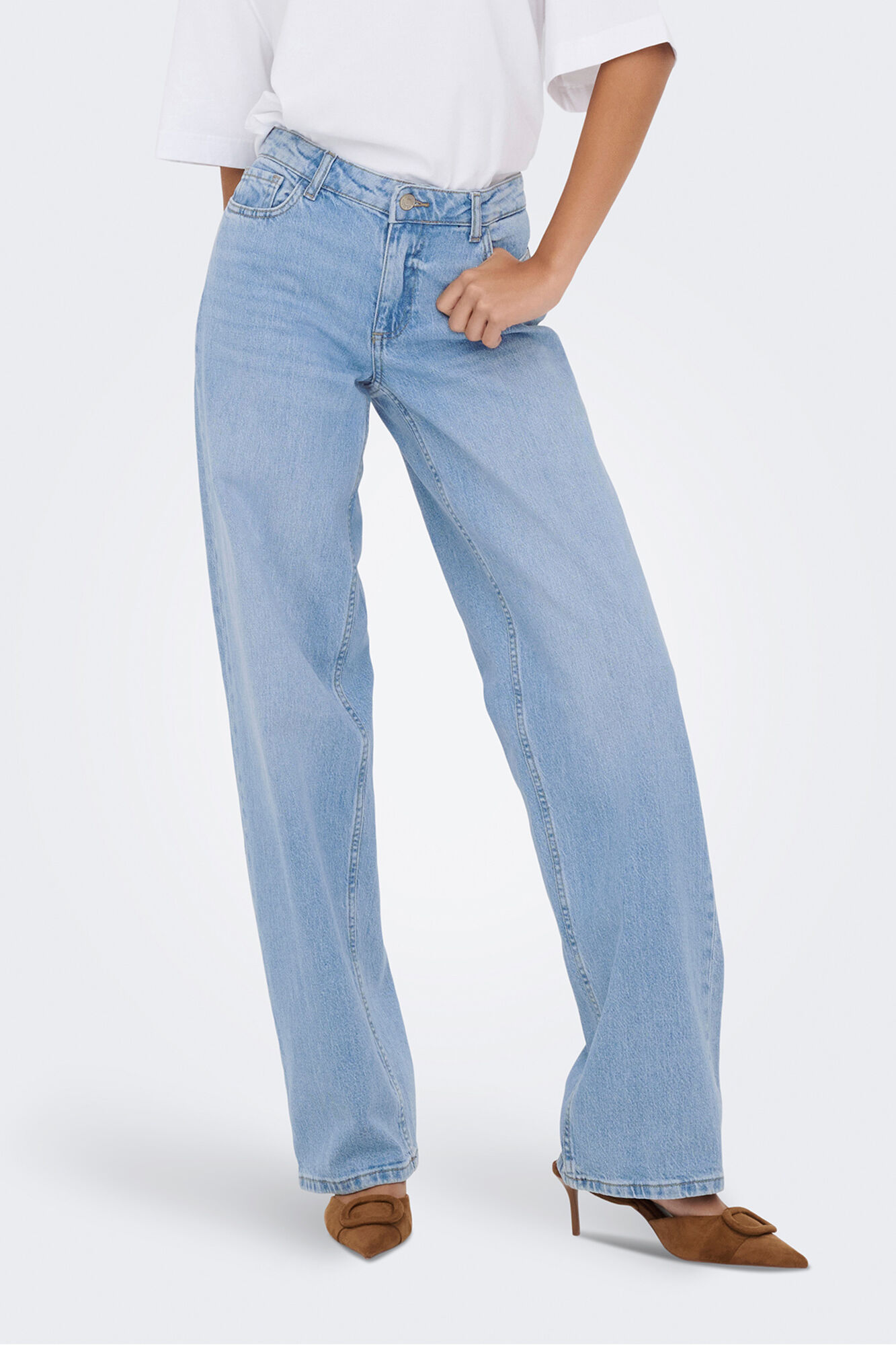 JDY Jeans rectos tiro medio