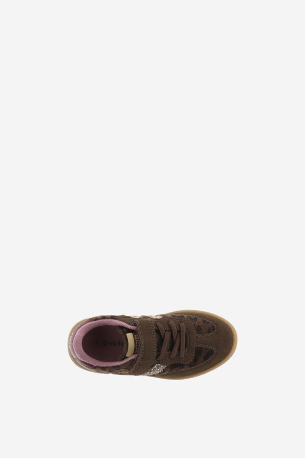 Victoria Zapatillas animal print glitter marr&oacute;n