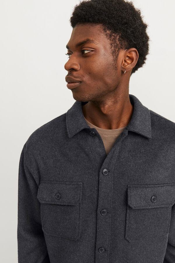 Jack & Jones Sobrecamisa de sarja preto