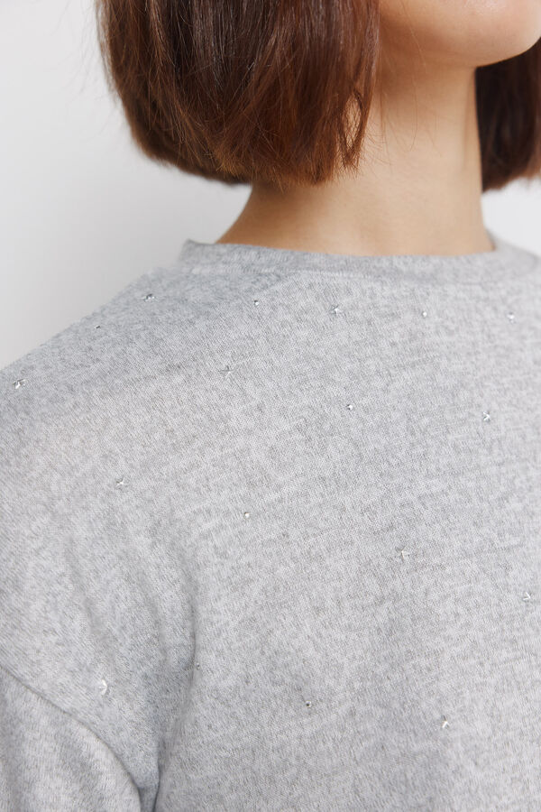 Springfield Front studded T-shirt grey