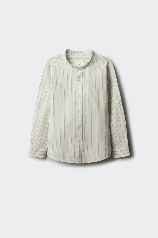 Springfield Kids Camisa Lino Rayas ni&ntilde;o verde