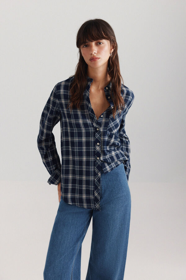Springfield Plaid basic shirt blue