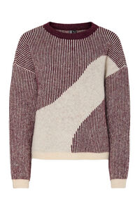 Pieces Zweifarbiger Pullover mit Ausschnitt