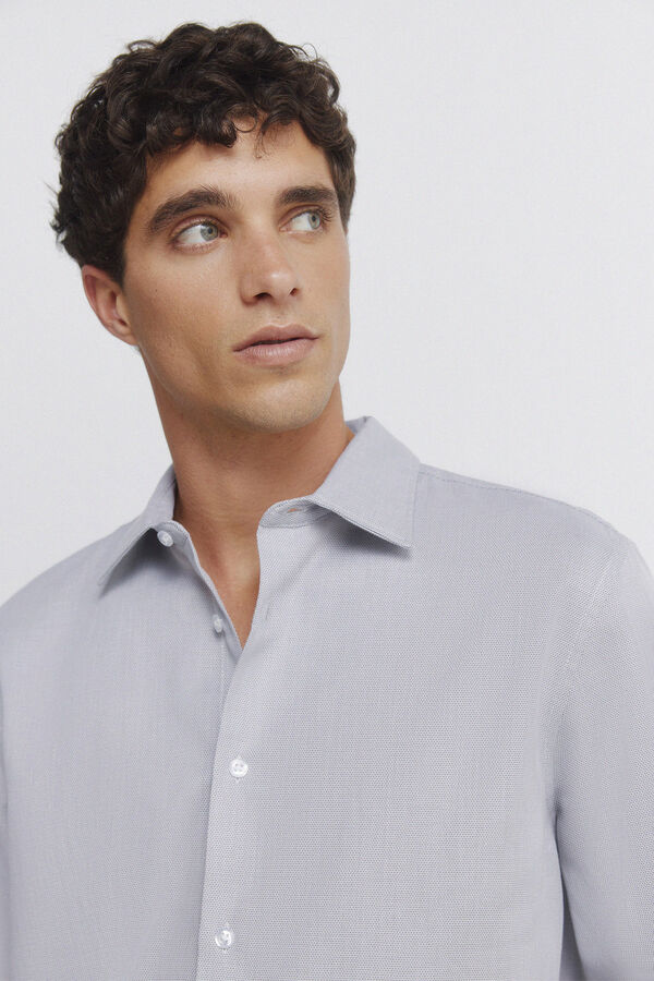 Springfield Dress shirt with easy-care structure grey