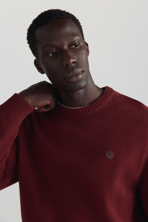 Springfield Plain round neck jumper red