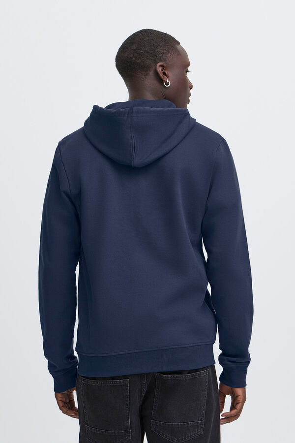 Blend Sweatshirt capuz com fecho-&eacute;clair azul