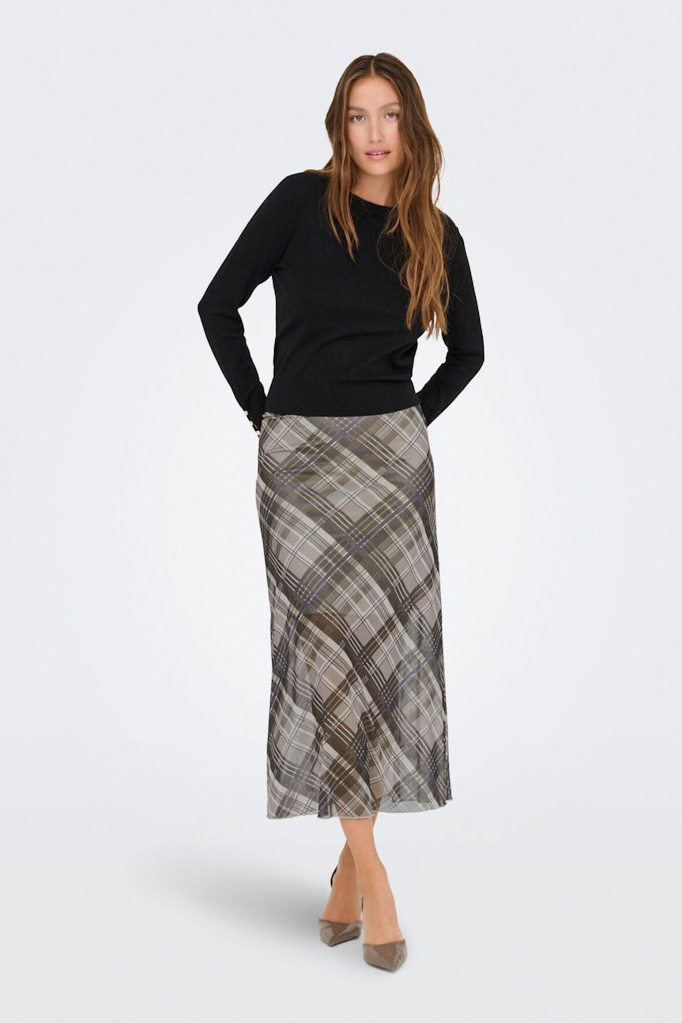 Only Saia midi de chiffon 