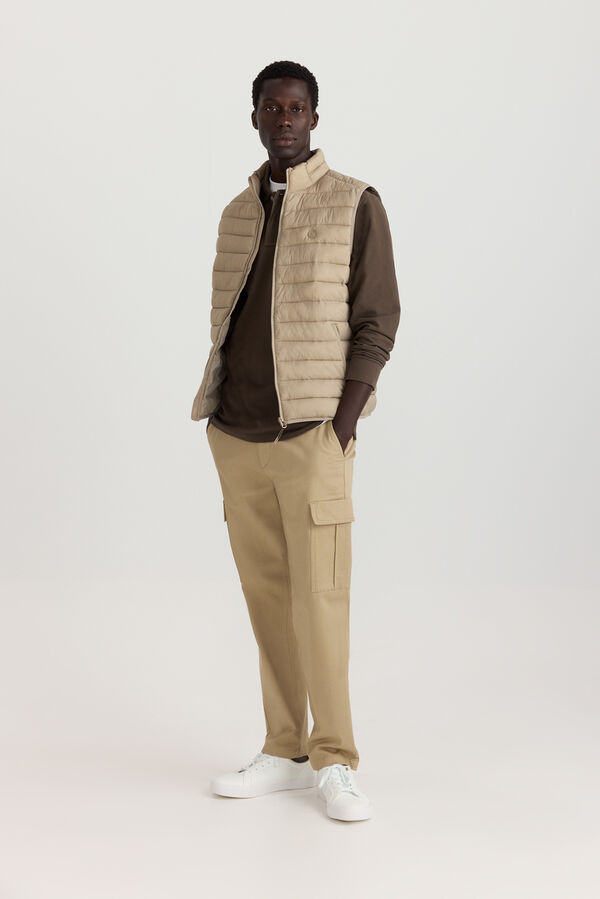 Springfield Polo piqu&eacute; manga larga regular fit nude
