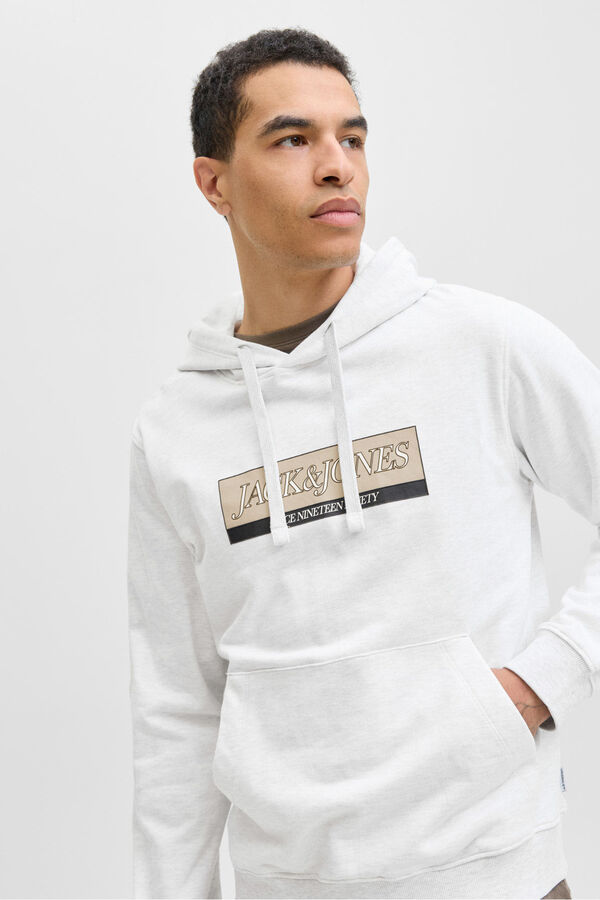 Jack & Jones Sudadera con capucha y logo frontal blanco