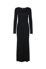 Pieces Langes Strickkleid Schwarz