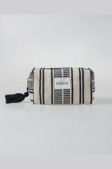Systemaction Neceser de tela a rayas negro