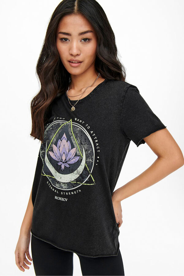 Only Printed short-sleeved T-shirt grey