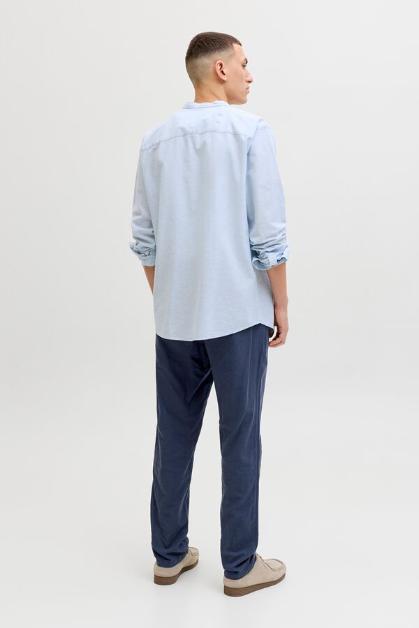 Jack & Jones Linen regular chinos blue