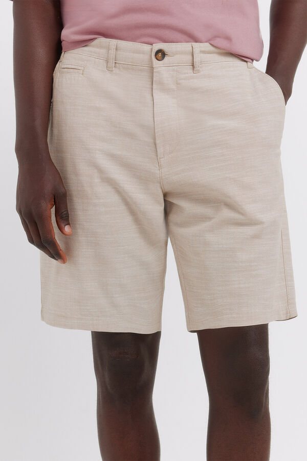 Springfield Bermude od chambray tkanine udobnog slim fit kroja Bež